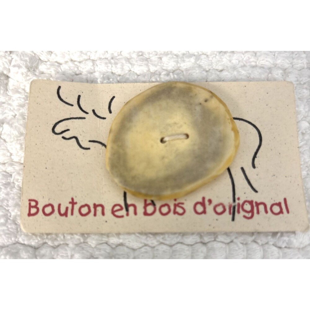 Moose Antler Button 1.5 inch Round Two-Hole Originally from Canada